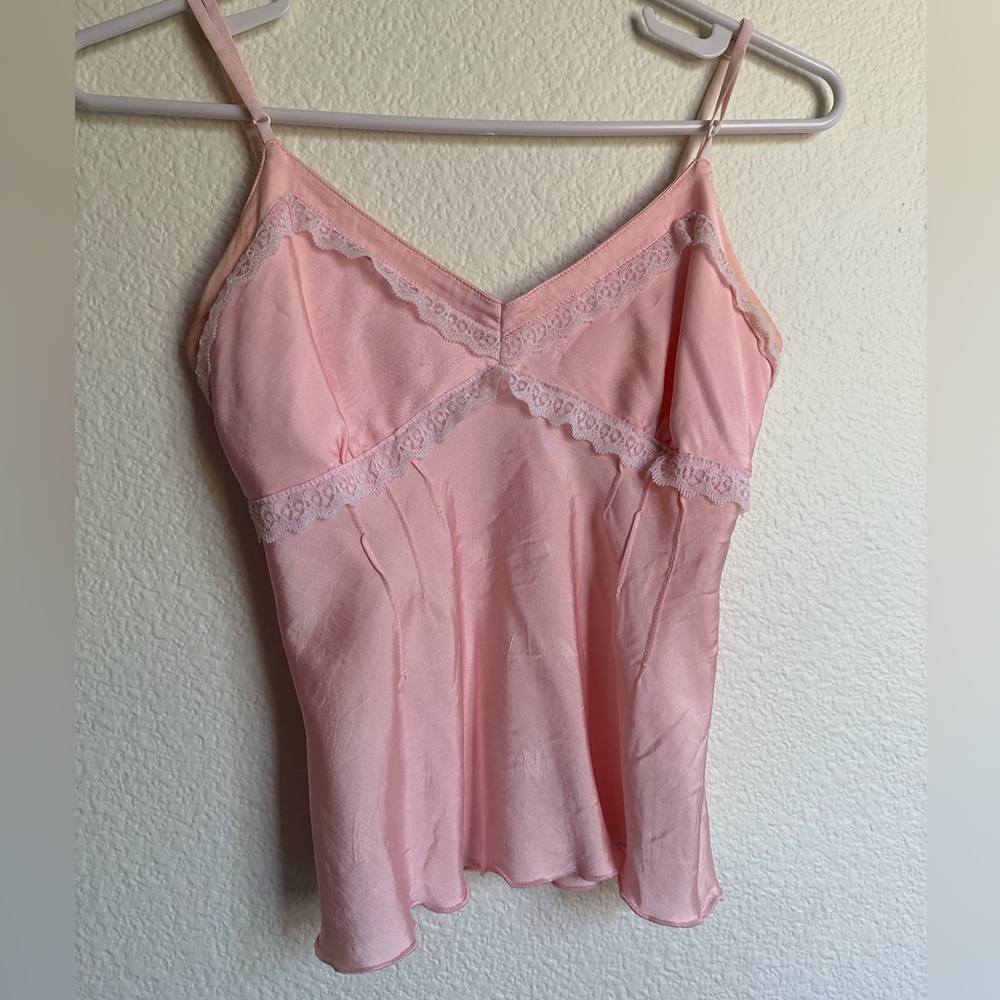vintage pink silk lace top!!